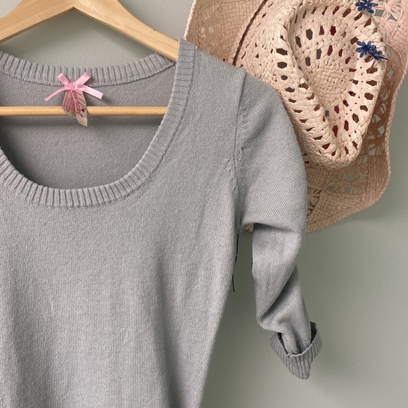 👗🎀👗DEREK STONE SOFT GREY “nothing could be cuter!” SWEATER DRESS SIZE SMALL - Picture 11 of 12